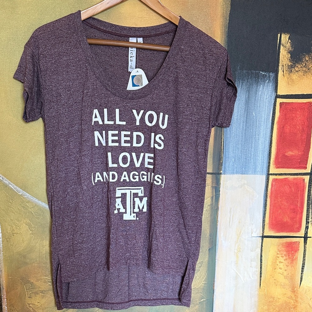 Maroon Texas A&M 'All You Need Is Love (And Aggies)' Graphic Tee